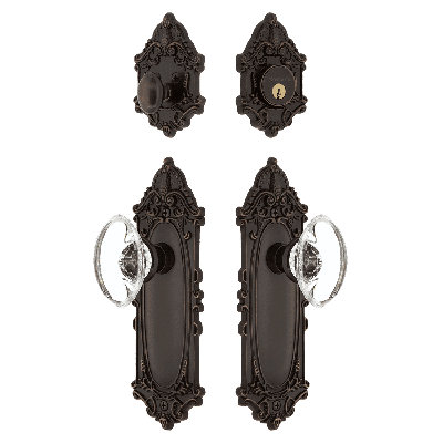 Nostalgic Warehouse Victorian Entry Set with Oval Clear Crystal Knob