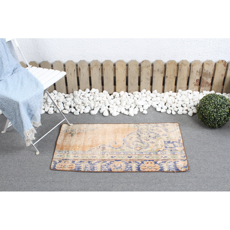 Tapis Oushak rétro vintage orange vif pour une touche d'esthétique moderne