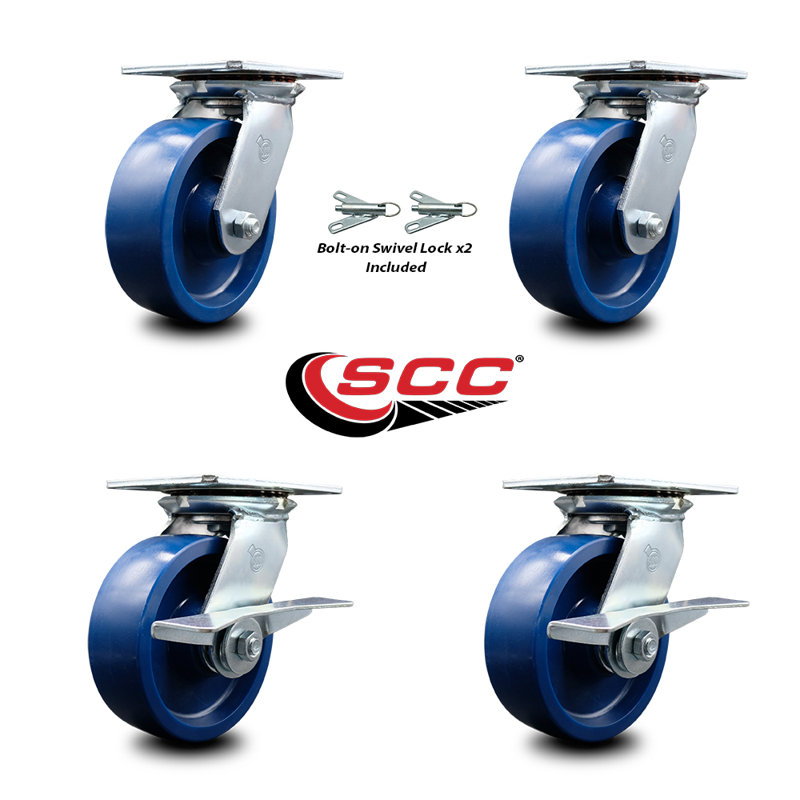 4 Piece Solid Poly Caster Set