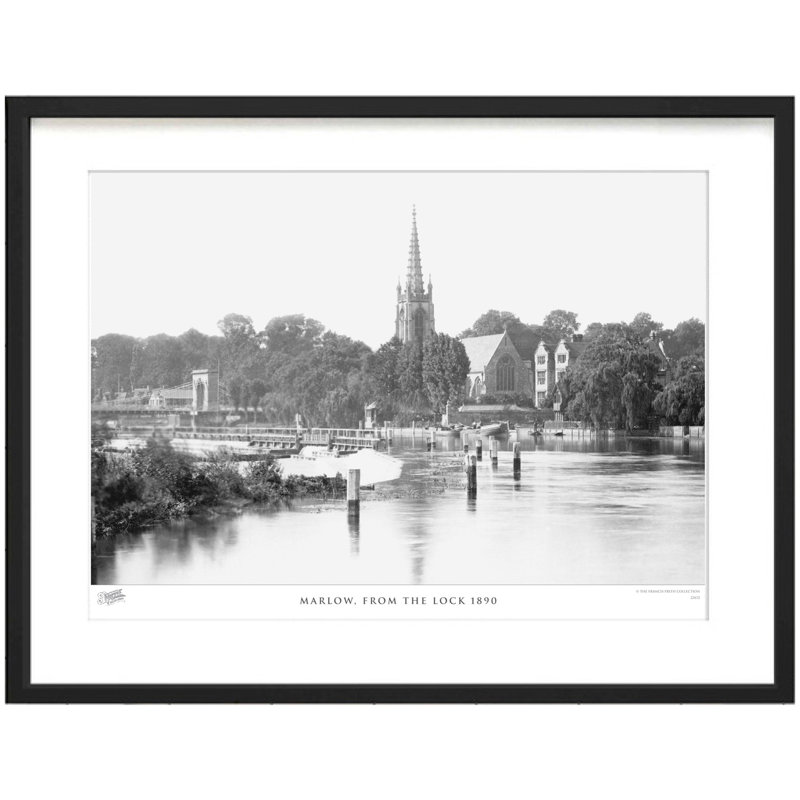 Marlow, From The Lock 1890 by Francis Frith - Single Picture Frame Print, 40cm H x 50cm W x 2.3cm D