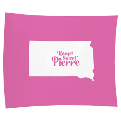 Home Sweet Pierre — Silhouette de l'État du Dakota du Sud — Peinture murale intérieure de paysage