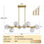 Luminaire suspendu lustre doré Mid Century-1911240603