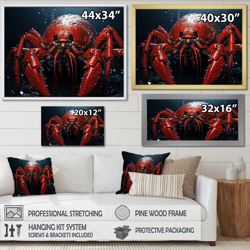 Red Mantis Shrimp II, reproduction d'art sur toile, H 24 po x l 32 po x P 1 po, Toile tendue