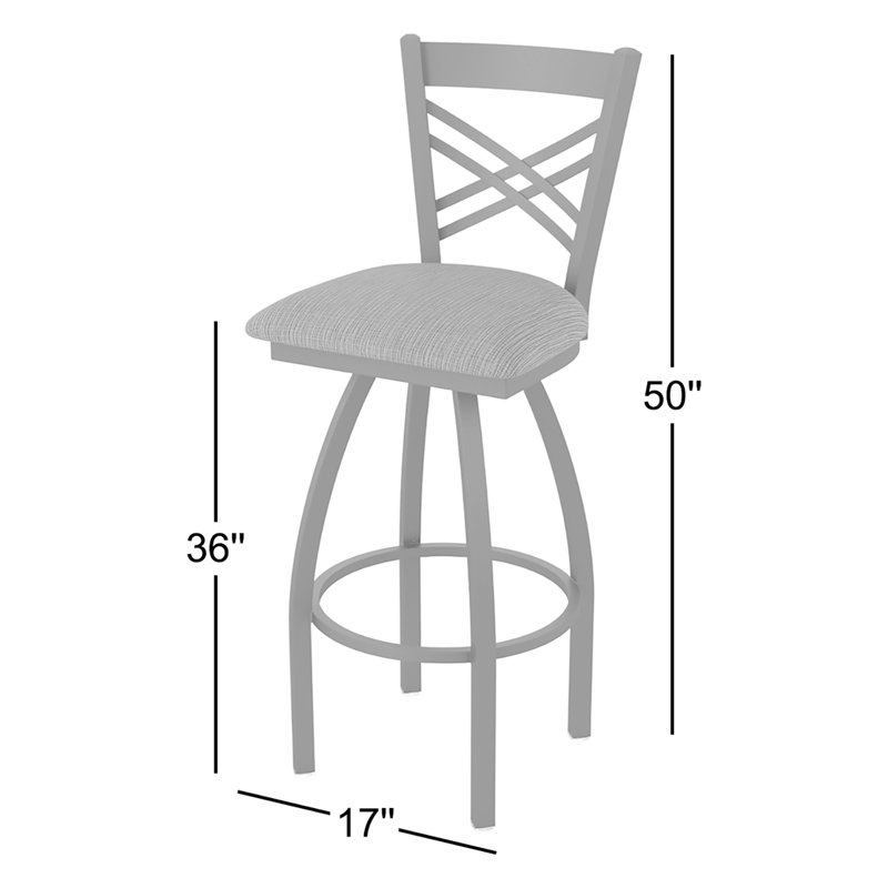 Catalina 36" Swivel Bar Stool, Fabric-Graph Anchor, Pewter