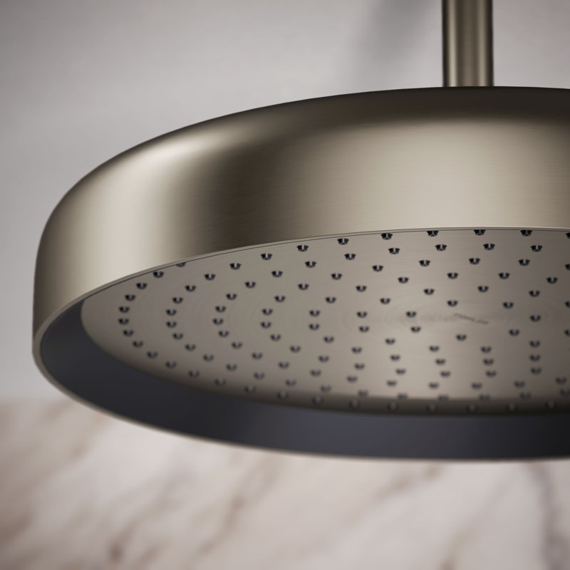 Statement 14" Single-Function Wall or Ceiling-Mount Round Rainhead, Round Rain Showerhead 2.5 GPM, Vibrant Brushed Nickel