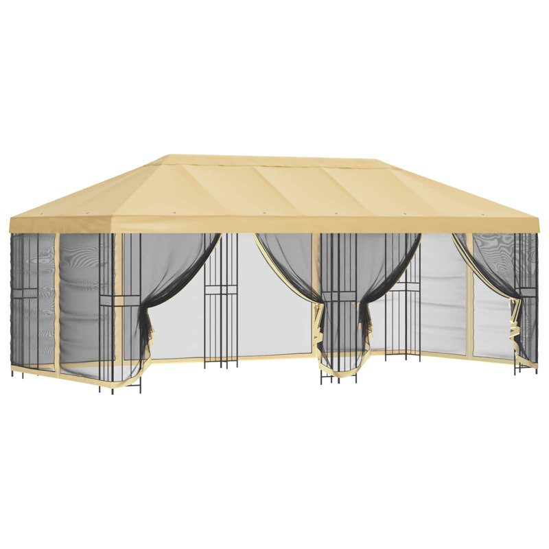 Vidaxl Gazebo Polyester And Steel, Cream