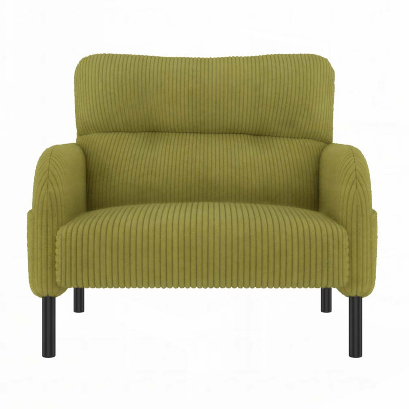 Corduroy Fabric Accent Armchair, Olive Green