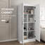 Armoire de rangement de style moderne de 71 po de hauteur, blanche avec tablettes mobiles et rangement fonctionnel