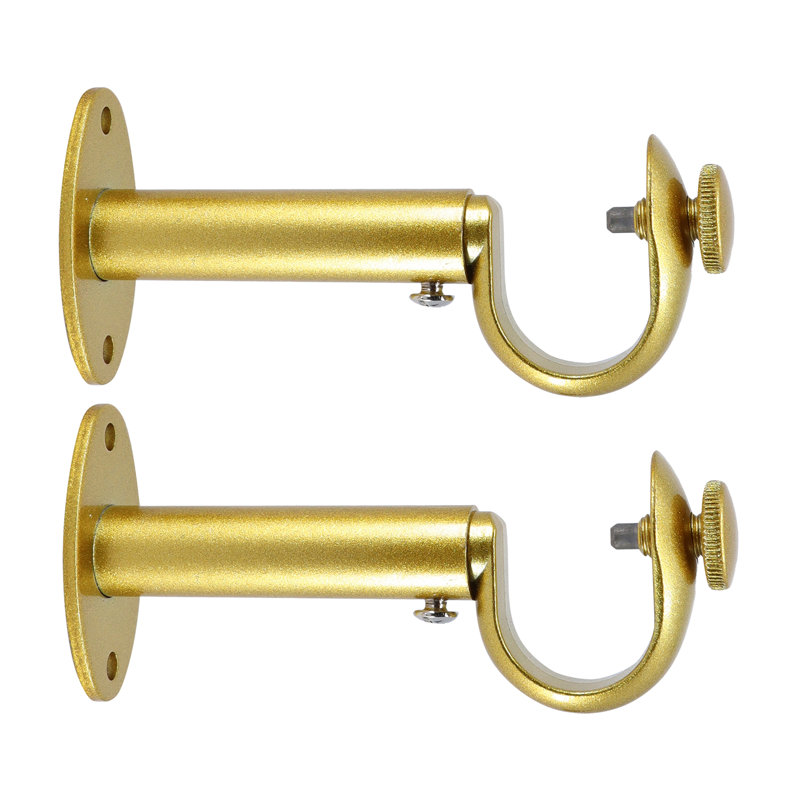 MERIVILLE Zinc Curtain Drapery Rod Bracket for 1" Rod, Royal Gold
