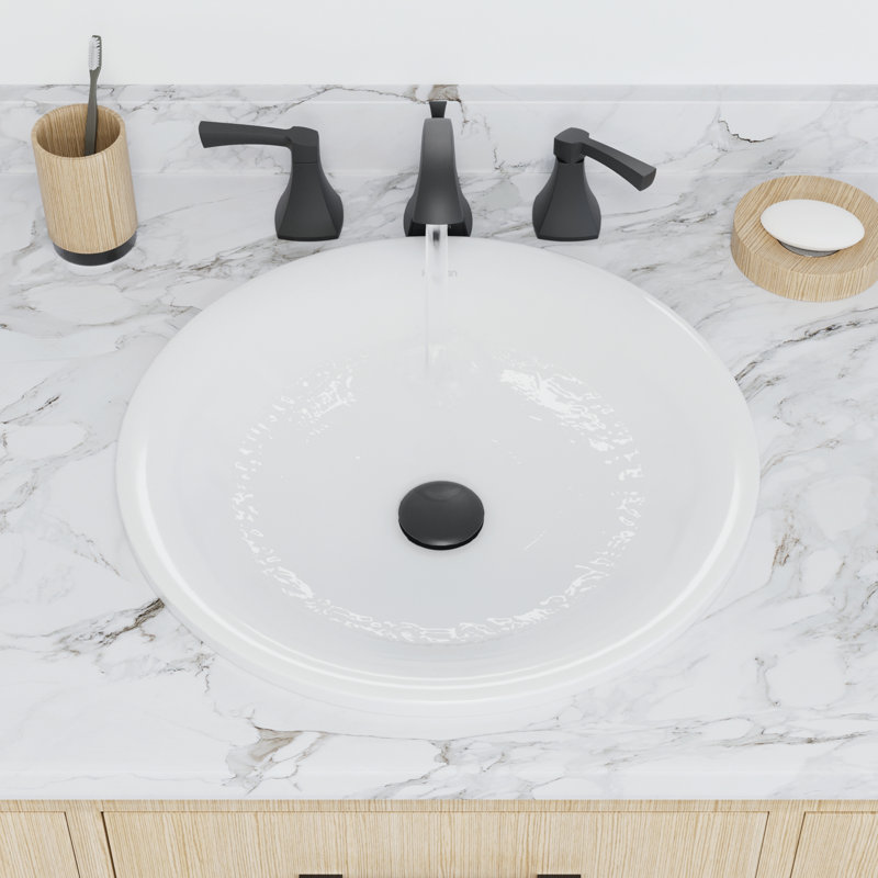 Karran Valera 18 In. Top Mount Vitreous China Round Bathroom Sink