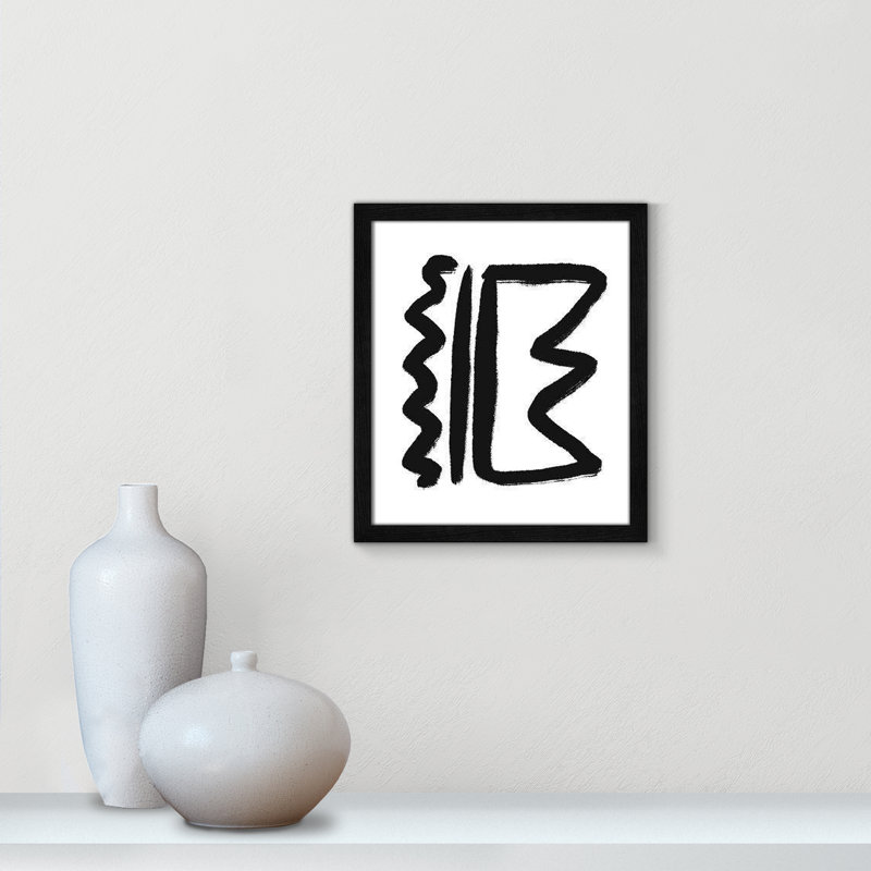 Line Drawing Collection " Royalty " by Leah Straatsma, Black Slim Frame Unmatted, 15" H x 13" W x 1.25" D
