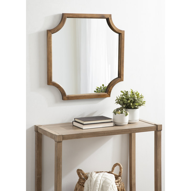 Miroir d'appoint Mertztown Glam, Brun rustique, 24 po x 24 po