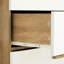 Console à 3 buffets pour le salon, structure en bois massif à finition chêne blanc, capacité de charge de 110 lb, couleur