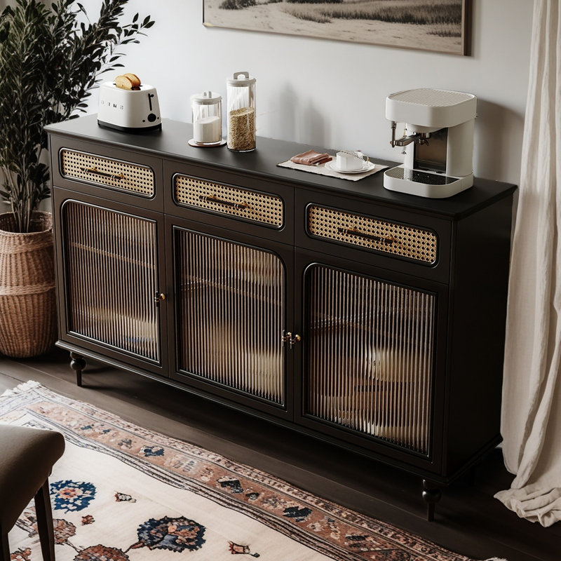 Buffet rétro en bois avec rangement élégant