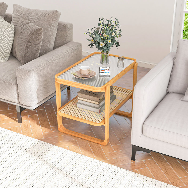 Akila Glass Tray Top End Table