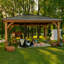 Abri de jardin extérieur en bois de cèdre 16 pi x 12 pi avec toit rigide en acier galvanisé et PowerPort Backyard Discovery Barrington