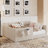 Full Size Daybed Velvet Upholstered Sofa Bed with High Side Panels and Side Entrance, Space-Saving Guest Bed with Storage Pockets, Beige-429218557-429218555