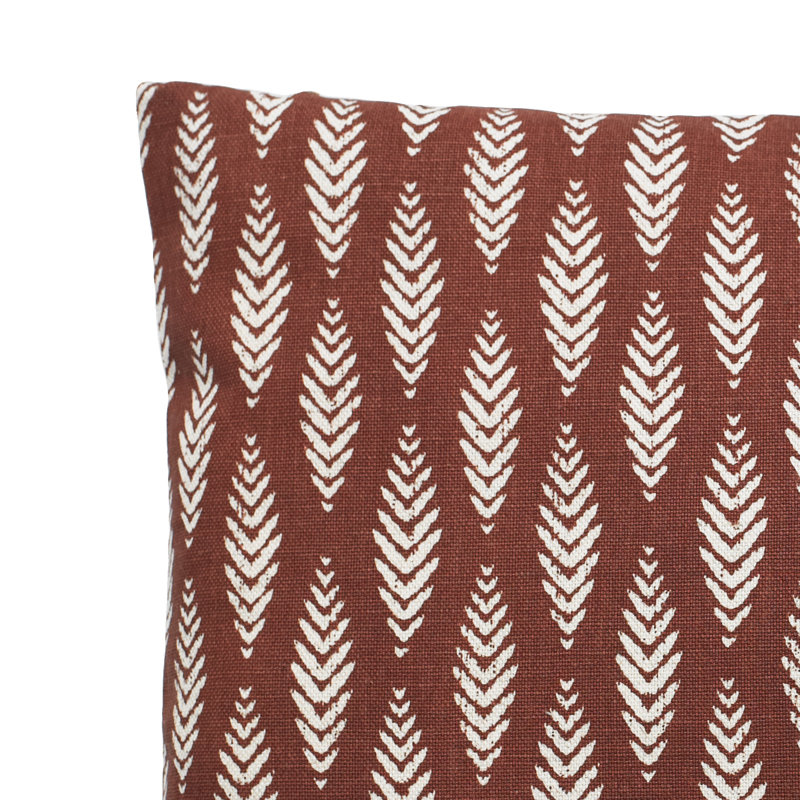 Housse et insert de coussin rectangulaire Oakland, Brun, 12 po x 24 po