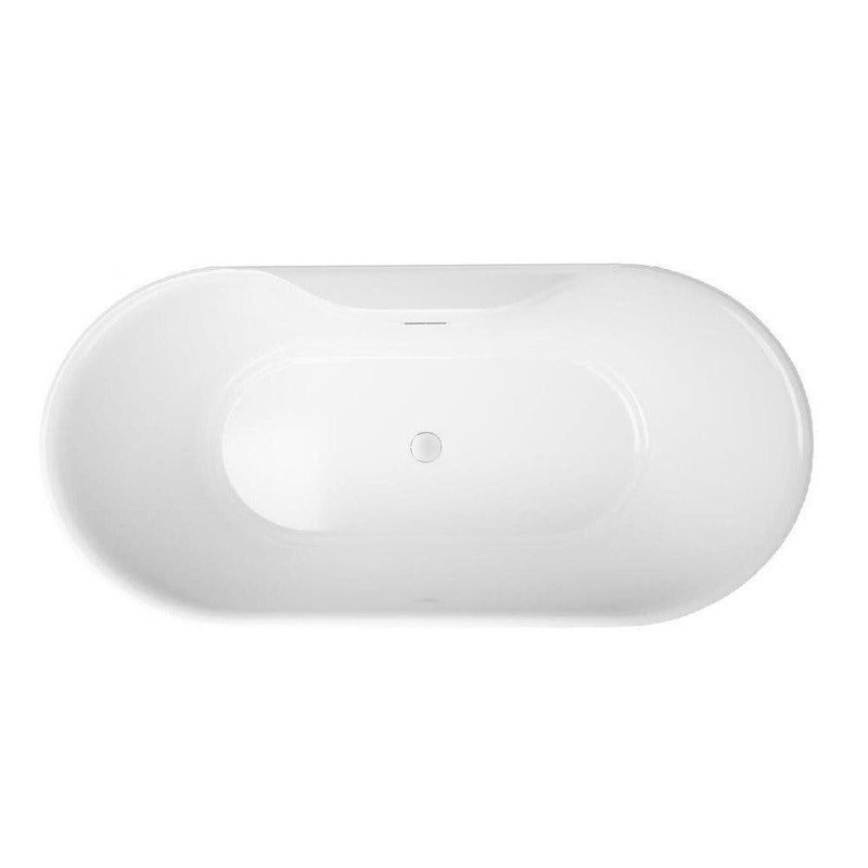Una 67'' x 31.5'' Soaking Acrylic Bathtub, White/Chrome 