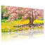 Ensemble de 3 tableaux muraux sur toile à motif floral printanier représentant un cerisier en fleurs-772773646