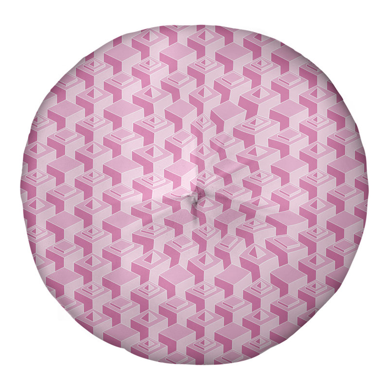 Coussin de sol à motif de gratte-ciels classiques, 30 po x 30 po, Rose