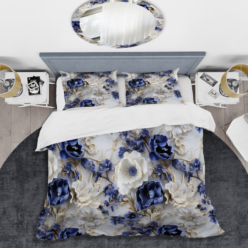 Literie en marbre victorien Opulence I, Housse de couette pour très grand lit et 2 très