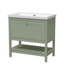 Old London Bexley 600mm Fern Green 1 Drawer Floor Standing Vanity Unit-134737023-134737025