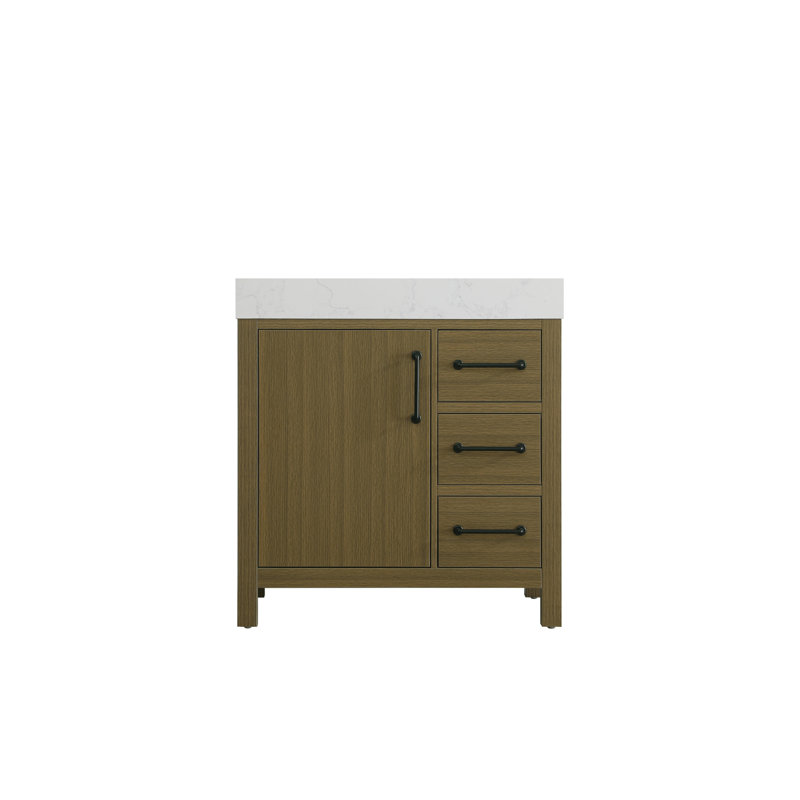 Meuble-lavabo simple 32 po_Traditional_VF60632, Brun châtaigne