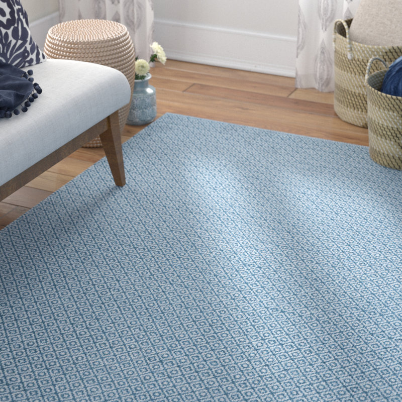 Absalat Hand Woven Cotton Geometric Rug, Rectangle 8' x 10'