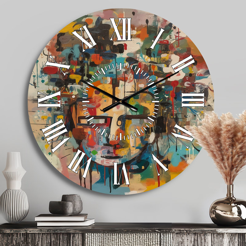Abstract Face II - horloge murale, Médium