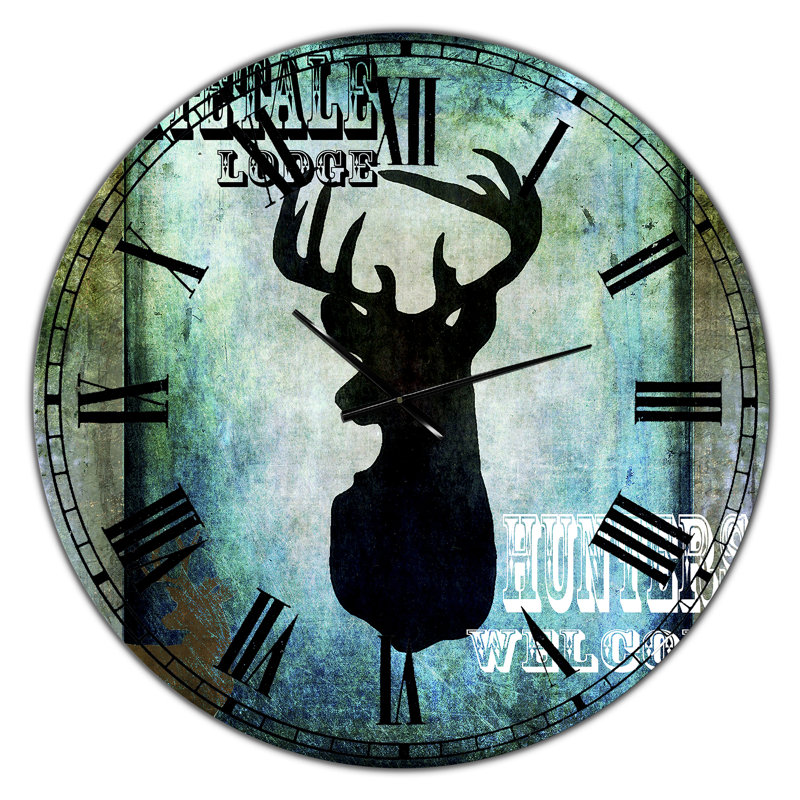 Lodge Whitetale Lodge - Horloge murale surdimensionnée, Moyen