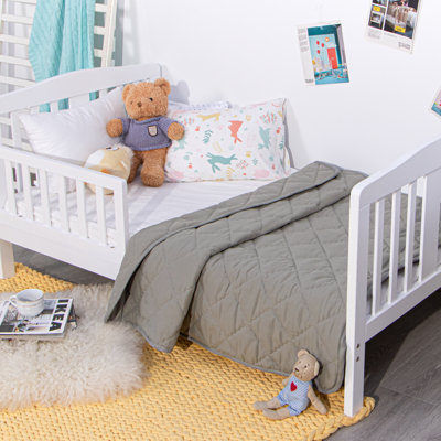 1 PC Toddler Comforter, Down Alternative Solid Color Quilted Blanket, 43 x 60 inches - NTBAY