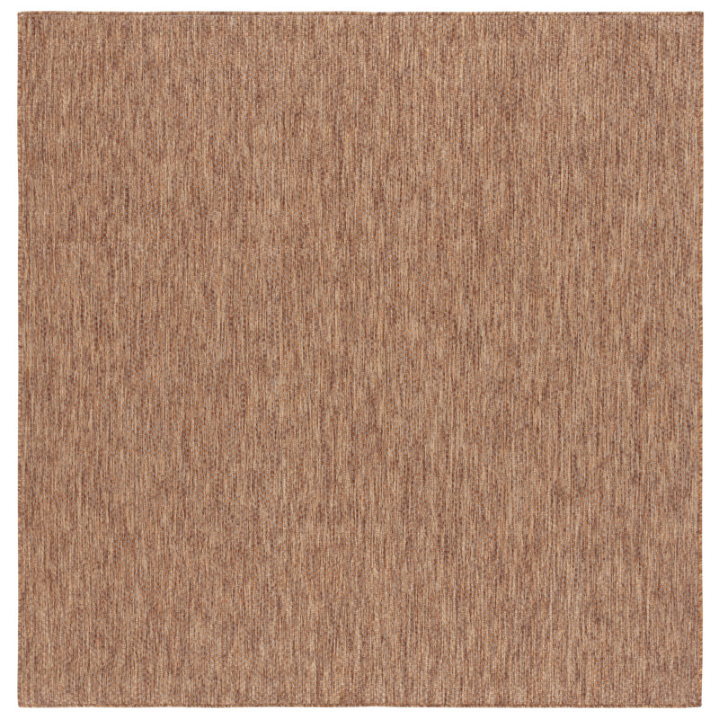 Tapis d'intérieur / extérieur brun Beach House, Carré 6 pi 7 po