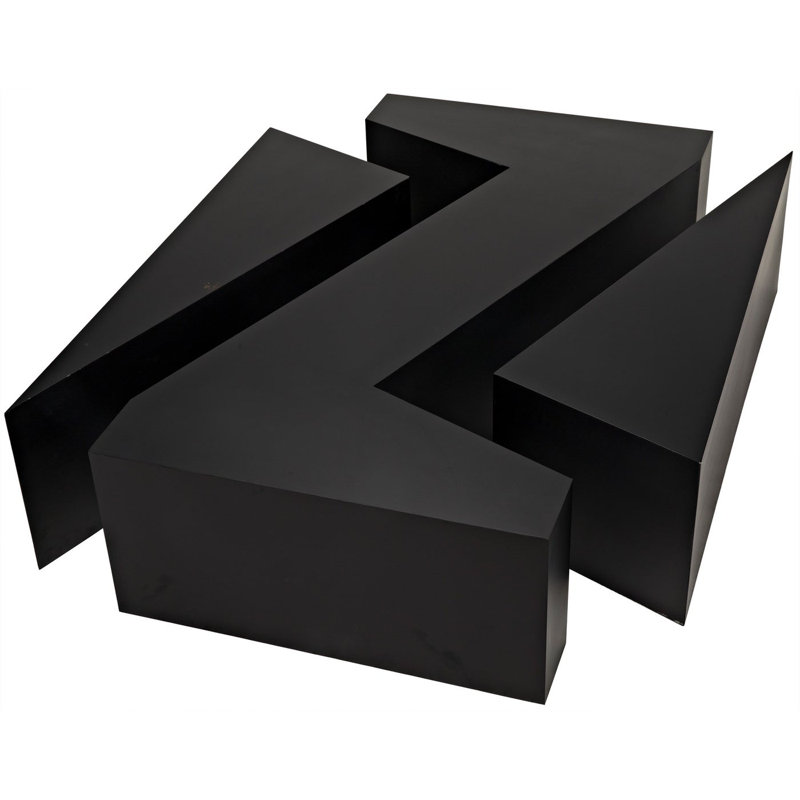 Noir Black Rectangular Metal Coffee Table