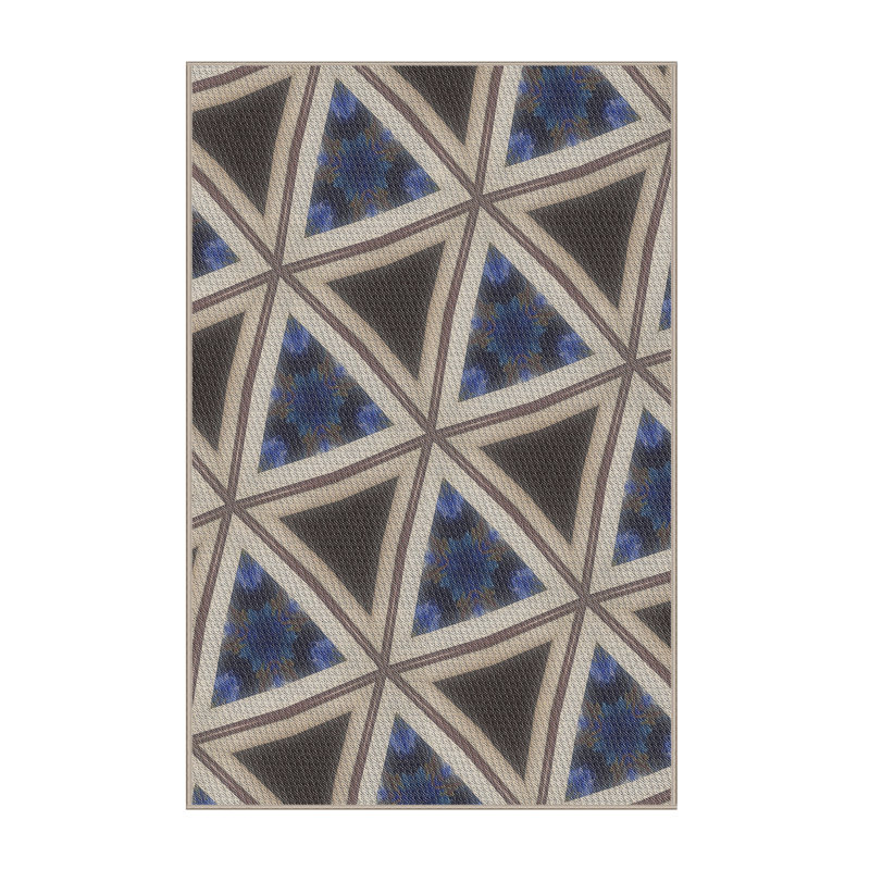 Tapis vert olive/brun à motifs, Rectangle 2 pi x 4 pi
