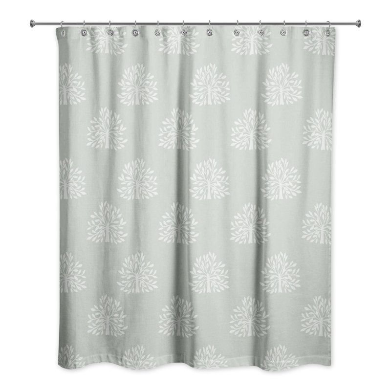 Rideau de douche simple à motif floral, Sauge