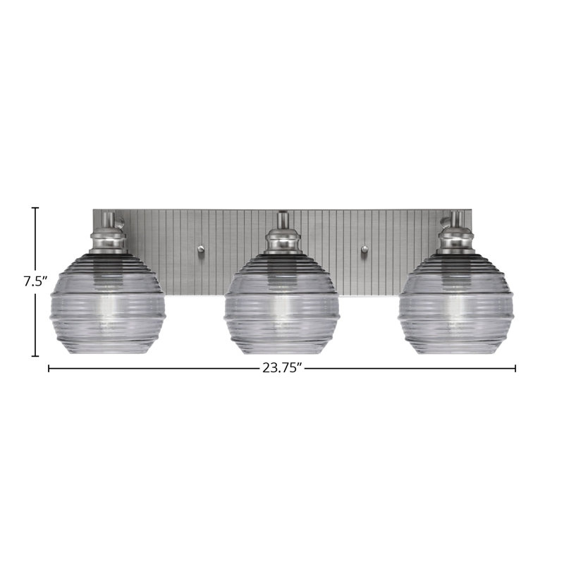 Éclairage pour meuble-lavabo 3 lumières Aspa, Nickel brossé, Gris