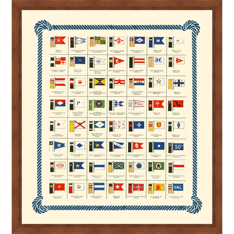 «Nautical Flags and Ship Stacks», impression encadrée
