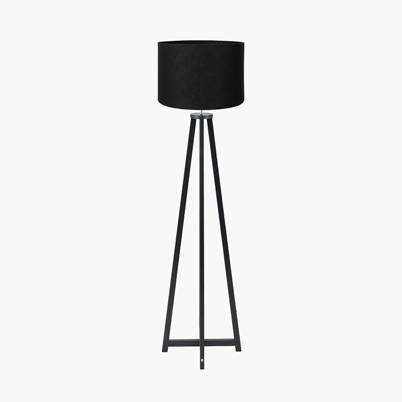 161cm Traditional Floor Lamp, Matte Black, Black