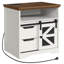 Ensemble de 2 tables de bout Brisson l 23,6 po avec station de charge, table d'appoint avec 2 tiroirs et porte de grange, table de chevet en bois pour chambre à coucher et salon Brisson-605576635-714214606
