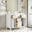 Ensemble de meuble-lavabo 36 po avec lavabo en céramique 36 po, armoire de salle de bain simple autoportante moderne avec 4 tiroirs et 2 armoires, meuble de rangement pour la salle de bain, ensemble de meuble-lavabo avec cadre en bois massif, blanc-118003323