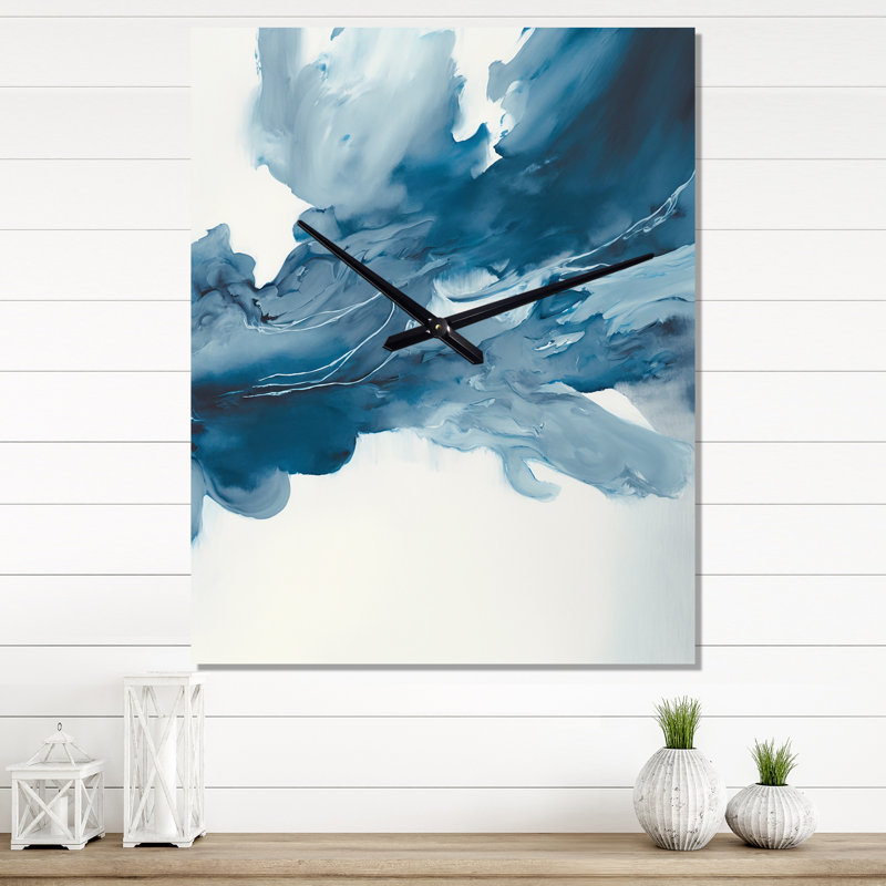 Jawun - Horloge murale moderne à encre liquide abstraite, Petit