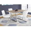Table de salle à manger, rectangulaire, 60 po, cuisine, salle à manger, stratifié brun, métal chromé, contemporain, moderne