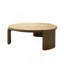 Table basse ronde de style contemporain, table à cadre en bois