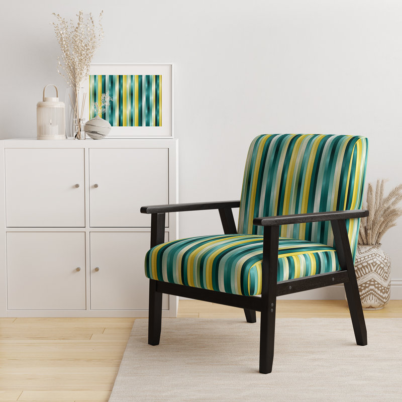 Fauteuil d'appoint rembourré à rayures Serene Green