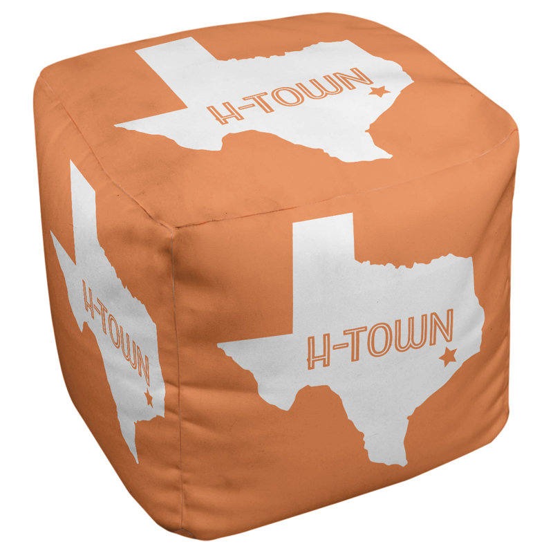 Repose-pieds à cubes h-town texas, Orange