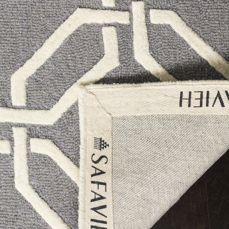 Geometric Wool Hand Woven Area Rug, Rectangle 91 x 152cm