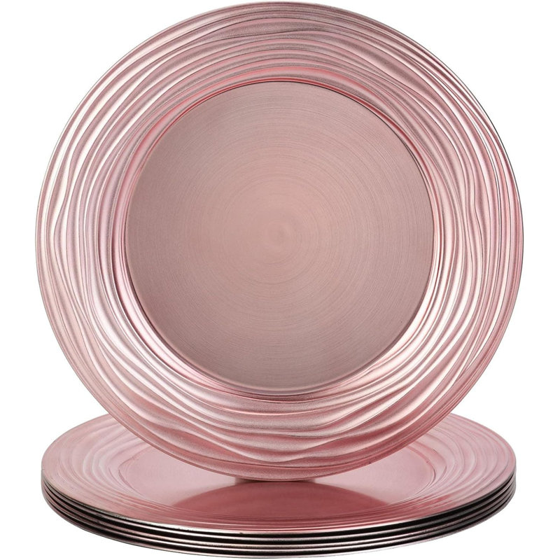 Striped Dinner Plate, Pink