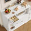 Garde-manger de 35,4 po de largeur, garde-manger avec placard, tiroir et cube pour micro-ondes-111987836
