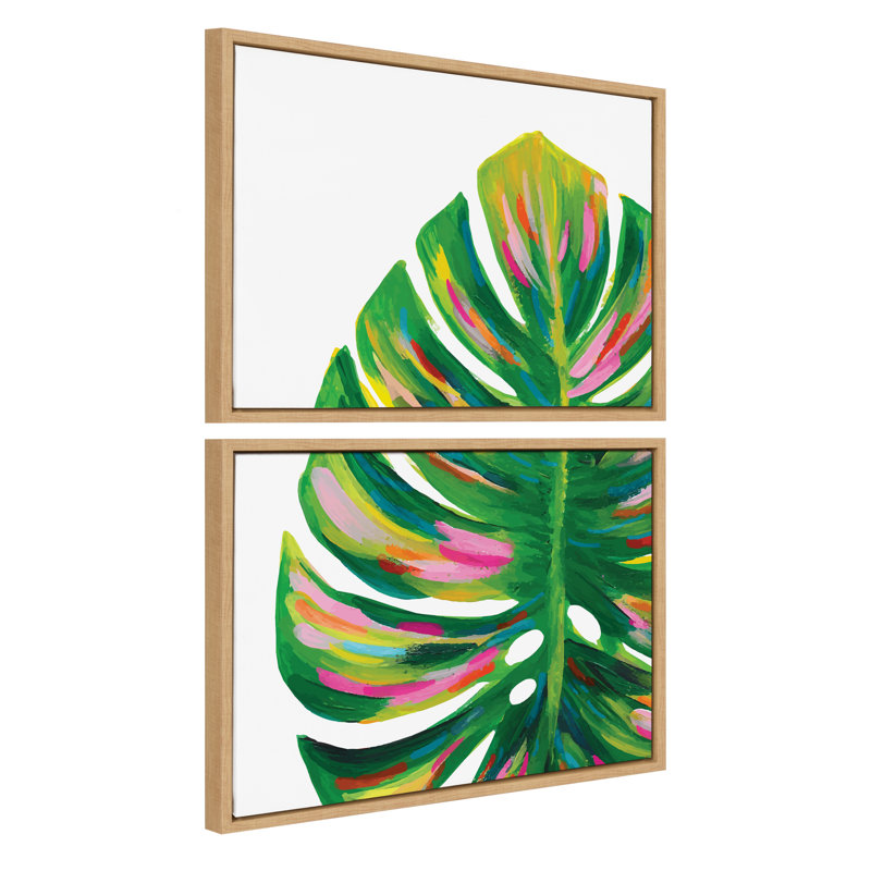 «Monstera 1 and 2» par Jessi Raulet de Ettavee, ensemble d'art mural sur toile encadrée